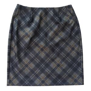 Cabi Dark Plaid Pencil Skirt Size 6 Style 3756 Step Out Gray Plaid Dark Academia